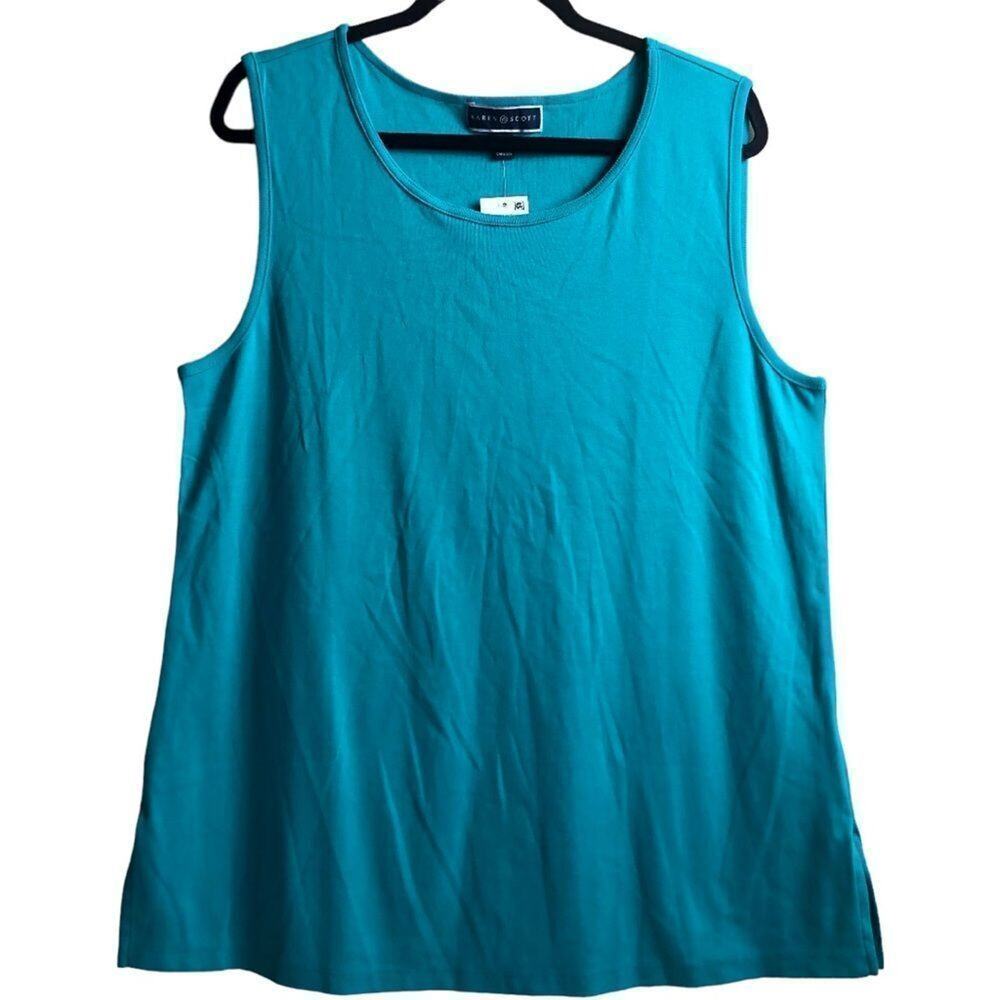 Karen Scott Teal Sleeveless Top